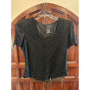 Cote d’ Azur Evening, Holiday, Beaded Top, Silk Lining, Med